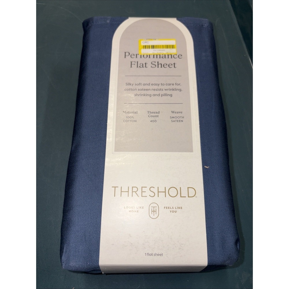Full 400 Thread Count Performance Flat Sheet Metallic Blue - Threshold: Cotton